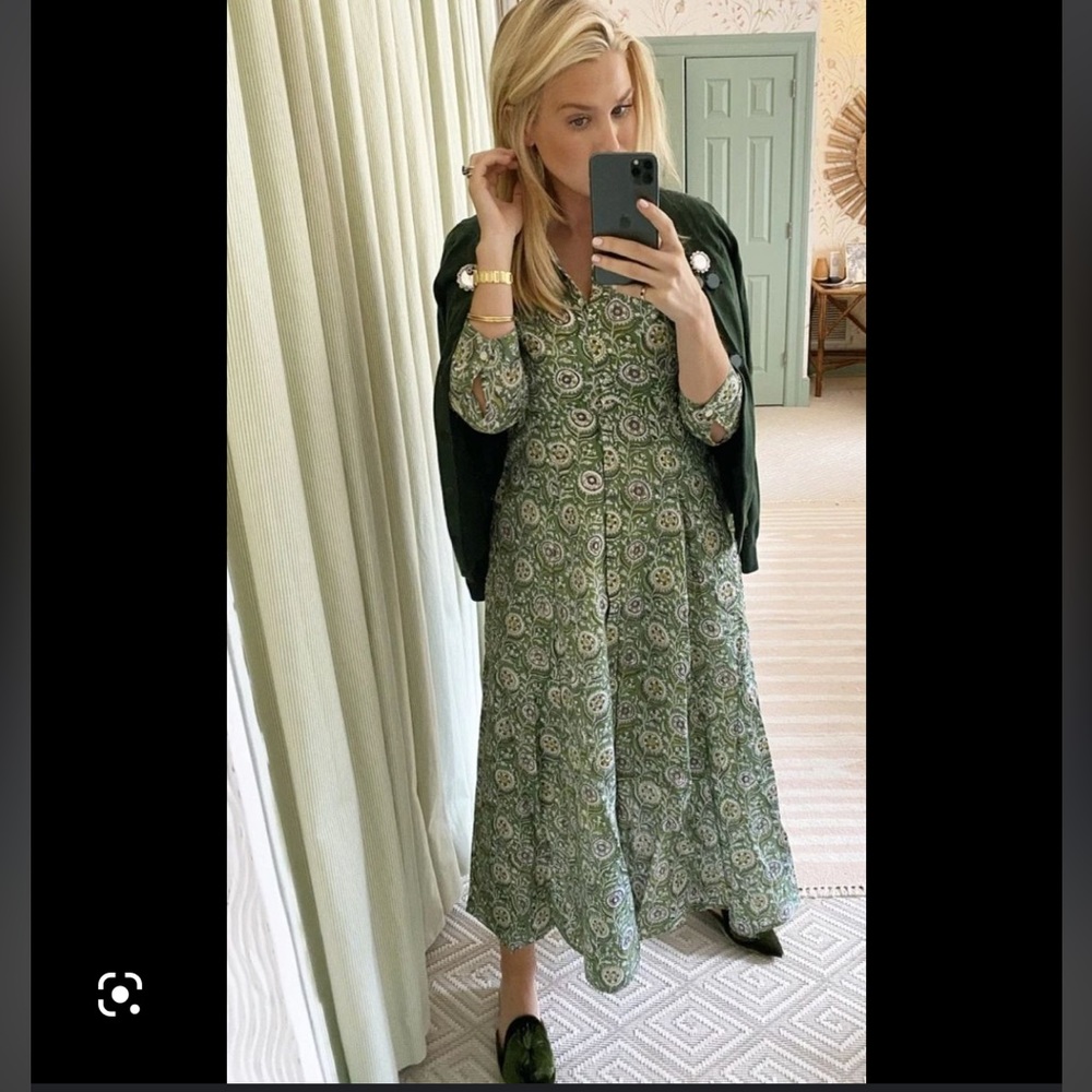 Julia Amory Shirt Dress in Forest Delight
